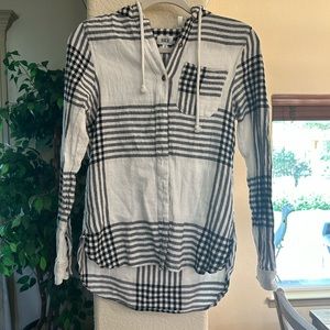 BKE button down hooded flannel S